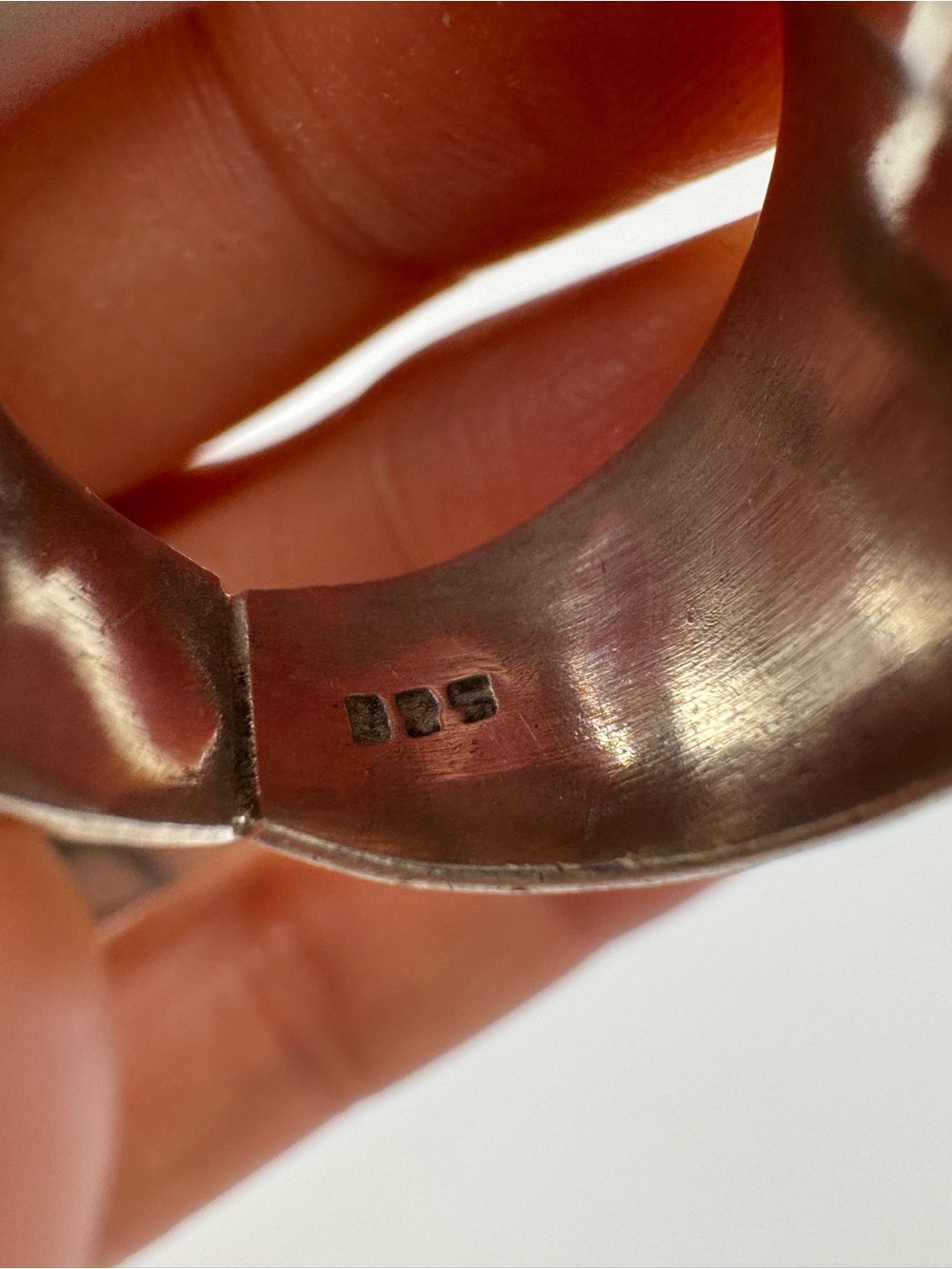 Vintage Sterling Silver Wavy Bead Wide Band Ring Size 8 - Picture 2 of 12